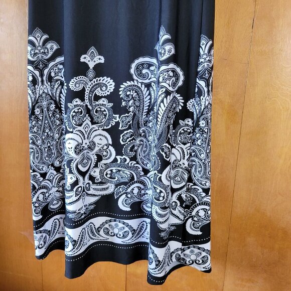 Venus Maxi Skirt B/W Paisley Small Fold over Waist BOHO Chic Y2K Fairy Festival - Picture 4 of 13